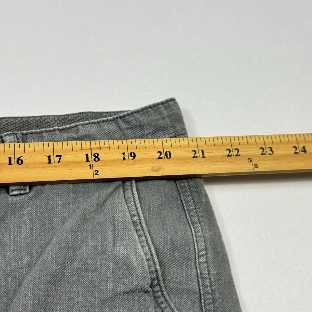 Faherty Brand Cargo Shorts Mens 40 Gray Linen‎ Cotton Utility Pockets Drawstring